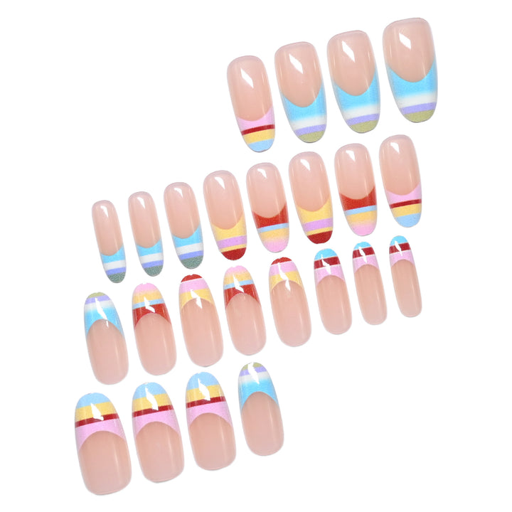 Creative Rainbow French Tip Nail Art