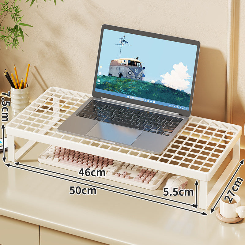 Erhöhter Mesh Laptop-Ständer mit Stauraum unter der Tastatur