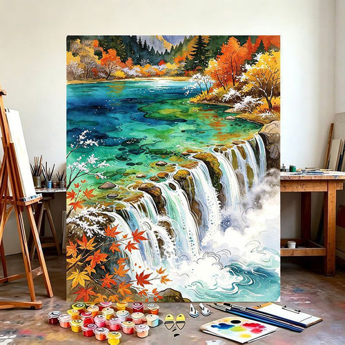 Wasserfall Landschaft Leinwanddruck Karnz