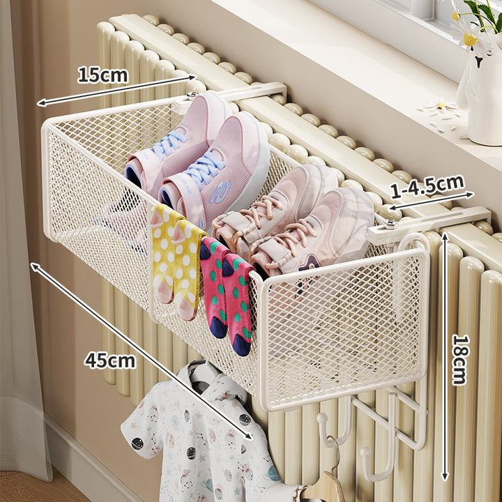 Radiator-Montierter Mesh Schuh- & Socken-Trocknungskorb mit Verstellklemme