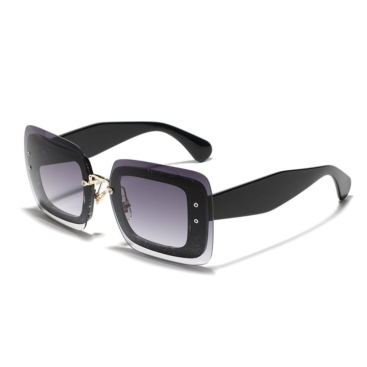 Damen quadratische Sonnenbrille mit innovativem Gestell Karnz