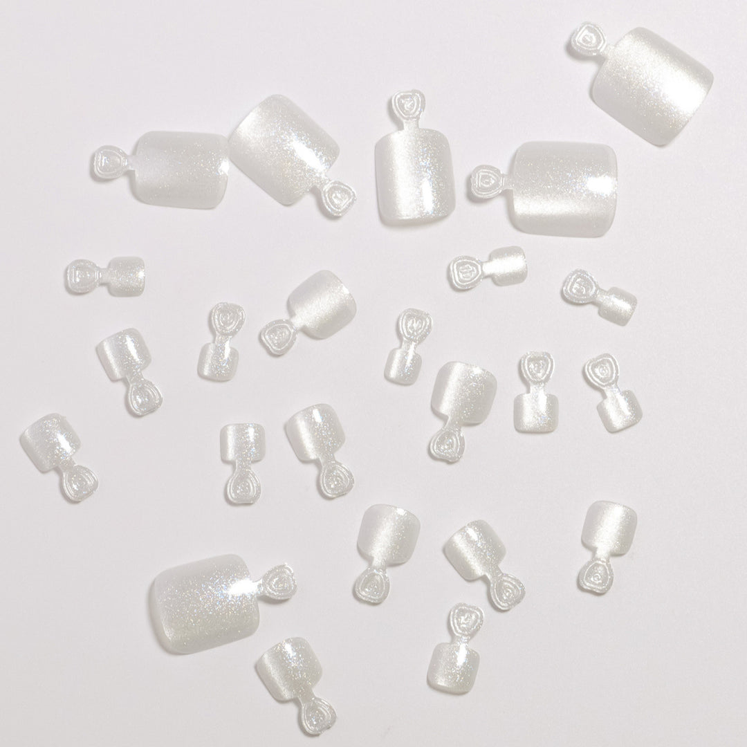 Premium Glitzerndes Pediküre Press-On Nagelset Karnz