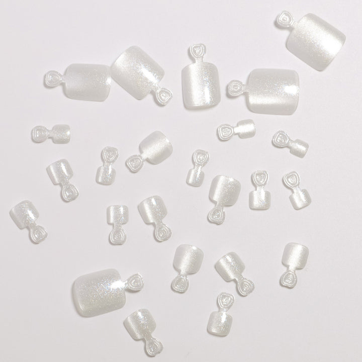 Premium Glitzerndes Pediküre Press-On Nagelset Karnz