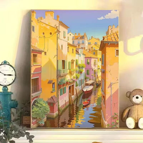 Bunte städtische Landschaft Wandkunst Karnz
