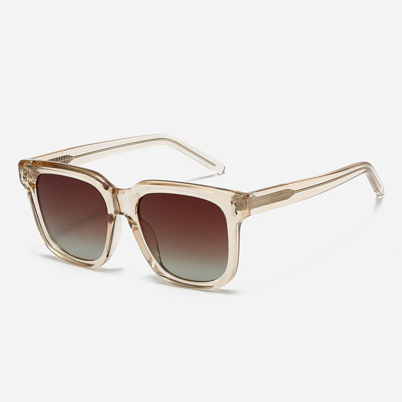 Damen Modische quadratische Sonnenbrille mit modernem, transparentem Rahmen Karnz