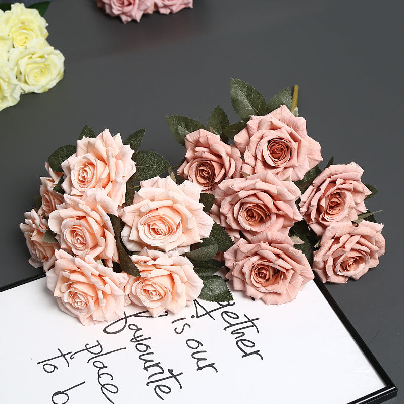 Premium Künstlicher Blumenkopf Rosenstrauß