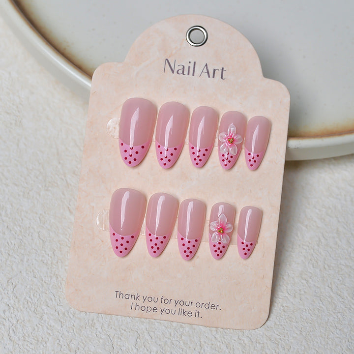 Künstlerisches Floral-Akzent Press-On Nail Set Karnz 1787294359