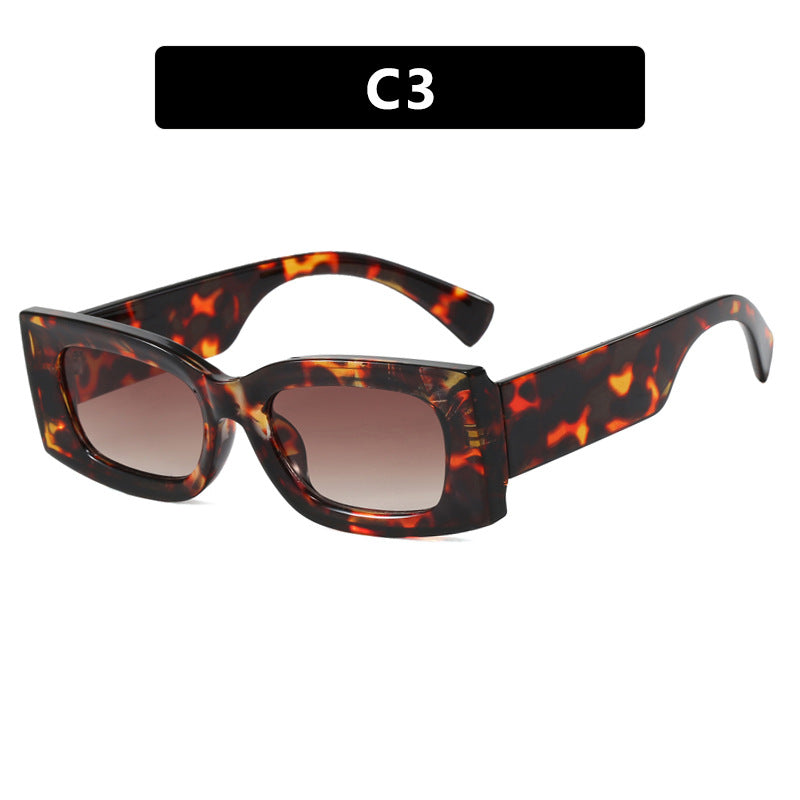 Damen modische quadratische Sonnenbrille mit transparentem Rahmen und schützendem UV-Filter Karnz