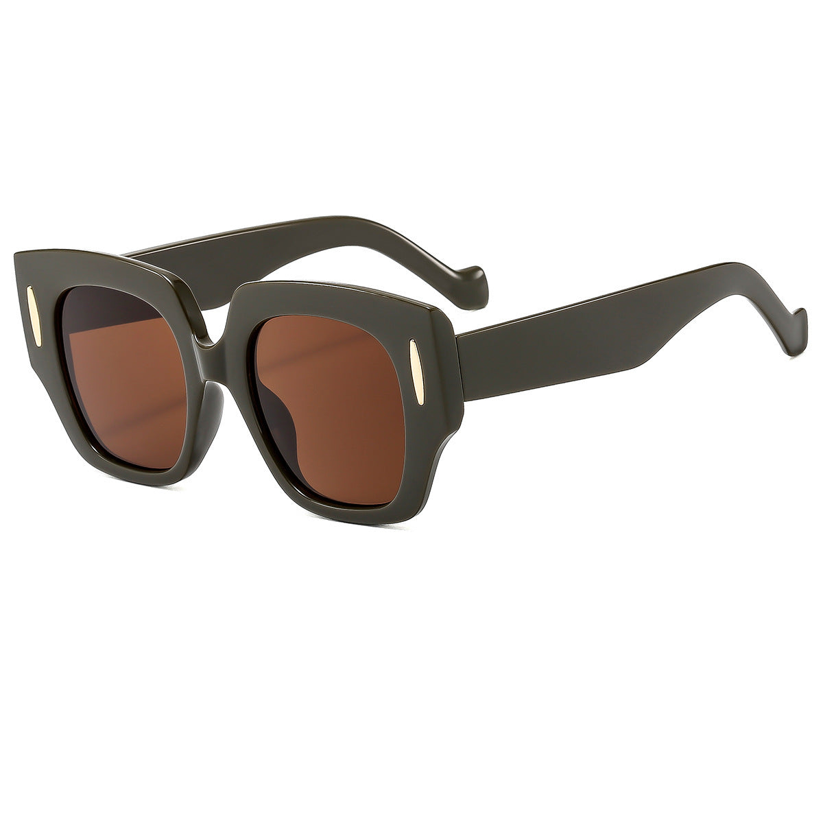 Damen Geometrische Oversized Sonnenbrille mit luxuriösem Akzent Karnz