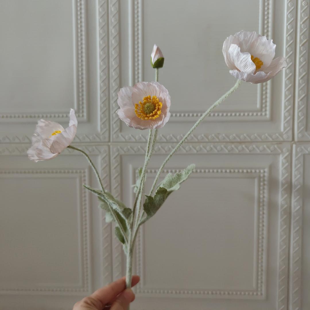 Lebensechter Seiden-Mohnblumenstiel