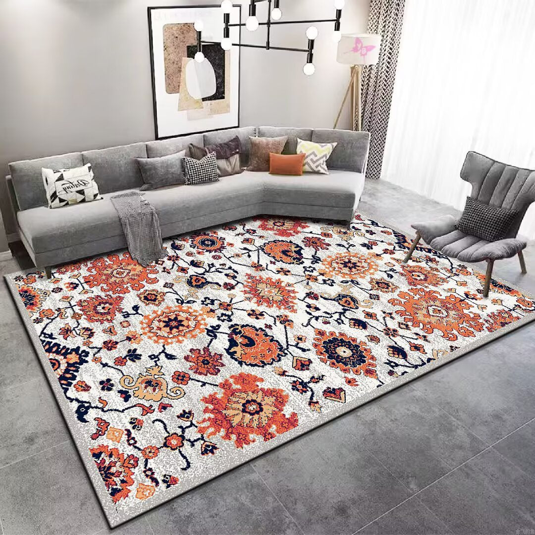 Vintage Floral Patterned Area Rug Karnz