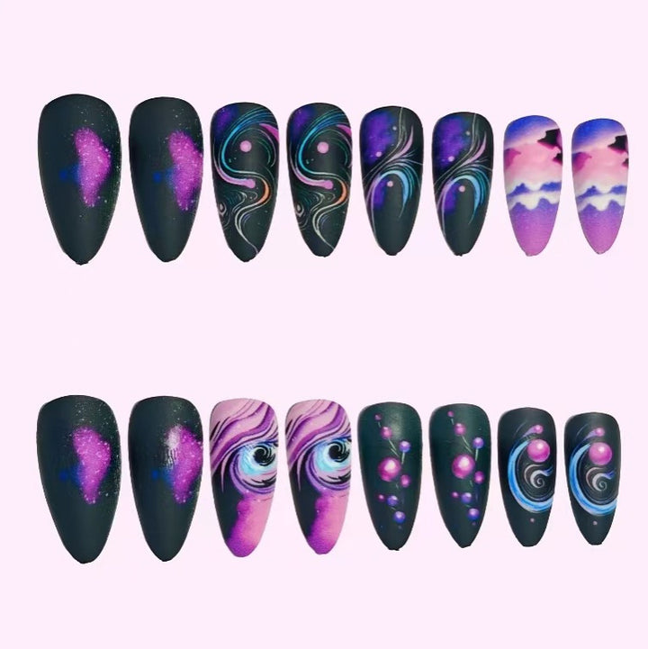 Cosmic Galaxy Stiletto Nagelkunst