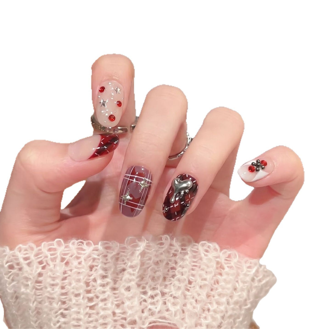 Künstlerisches Press-On-Nagelset mit bezaubernden Designs Karnz