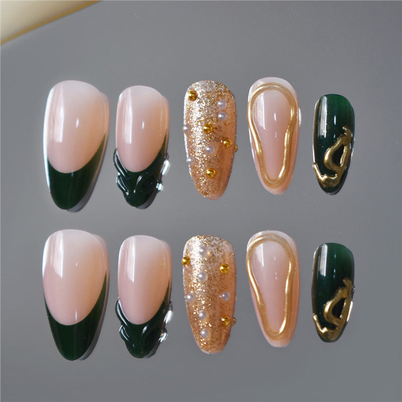 Glamouröse Dekorative Press-On Nagelkunst Karnz