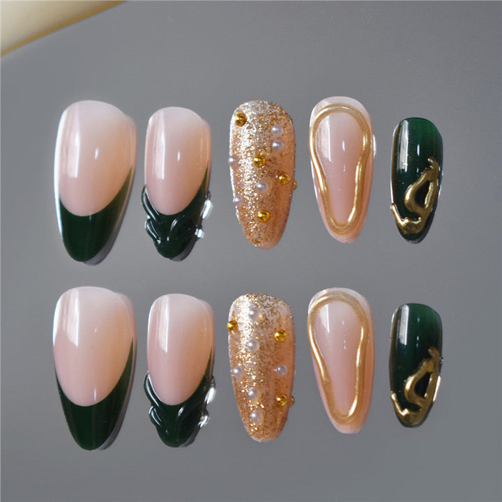 Glamouröse Dekorative Press-On Nagelkunst Karnz