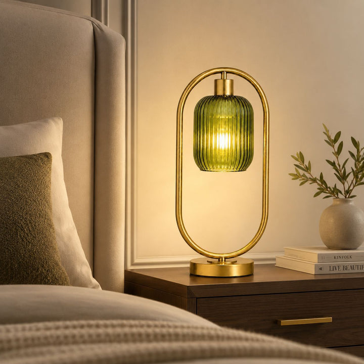 Moderne Glas Rippentischlampe