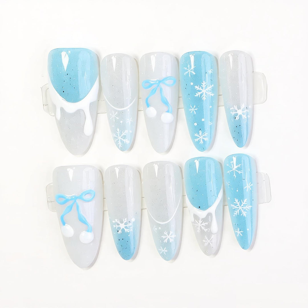 Saisonales Schneeflocken Press-On Nail Art Set Karnz