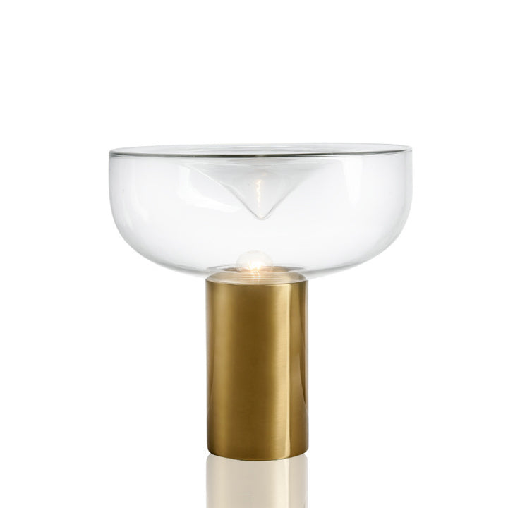 Moderne Glas Akzent Tischlampe mit goldener Basis