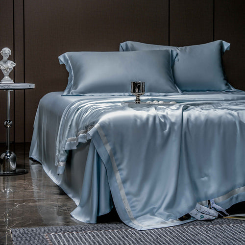 Luxuriöses Baumwollsatin-Bettwäsche-Set mit seidig-glänzendem Finish und Hotelverschluss