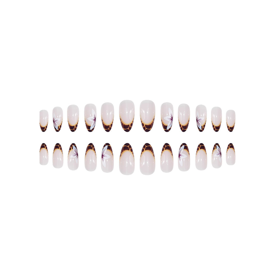 Exquisite Floral Design Stiletto Nails Karnz