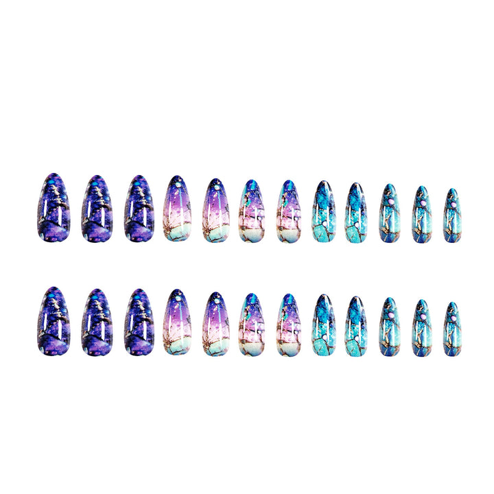 Exklusive Stiletto Kunstnägel mit Glitzer- und Ombre-Design Karnz