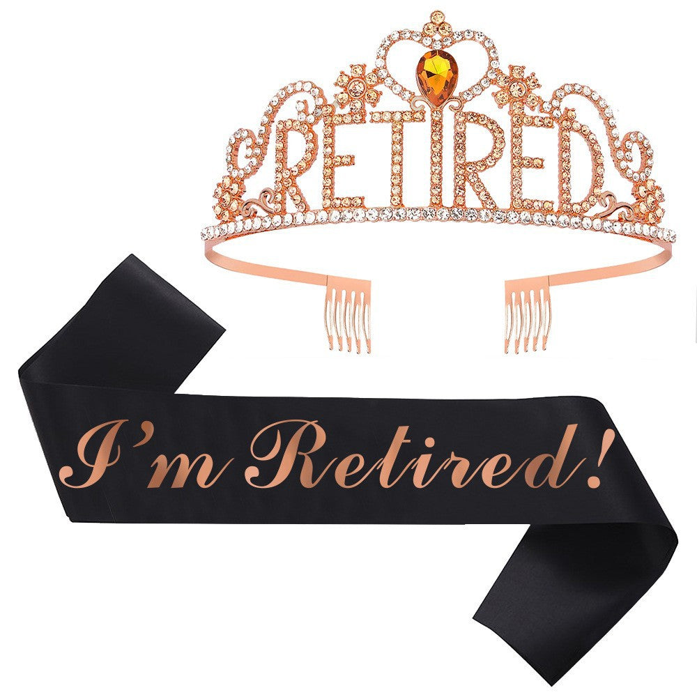 Damen Festliche Tiara mit Aufschrift und Satin-Schärpe Karnz