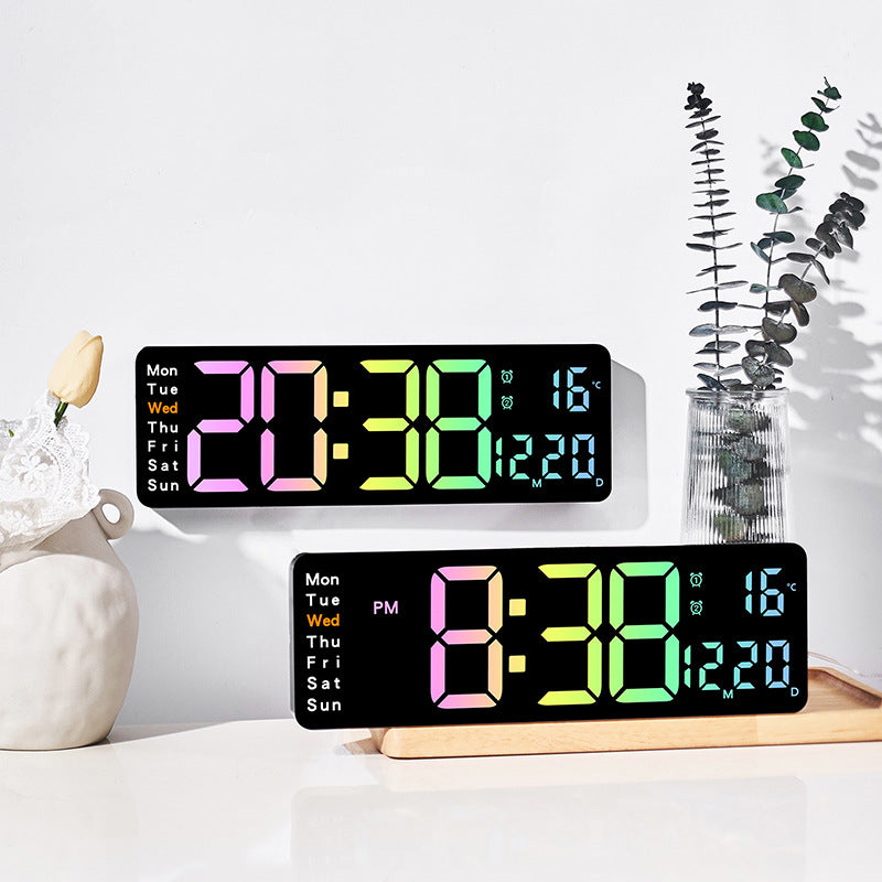 Digitaler Multifunktionswecker mit mehrfarbigem LED-Display und Temperaturanzeige Karnz