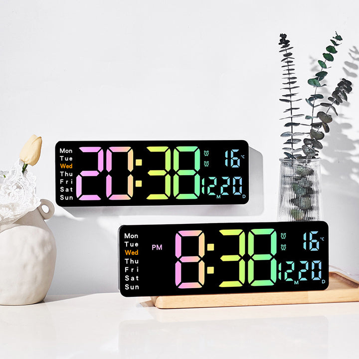Digitaler Multifunktionswecker mit mehrfarbigem LED-Display und Temperaturanzeige Karnz