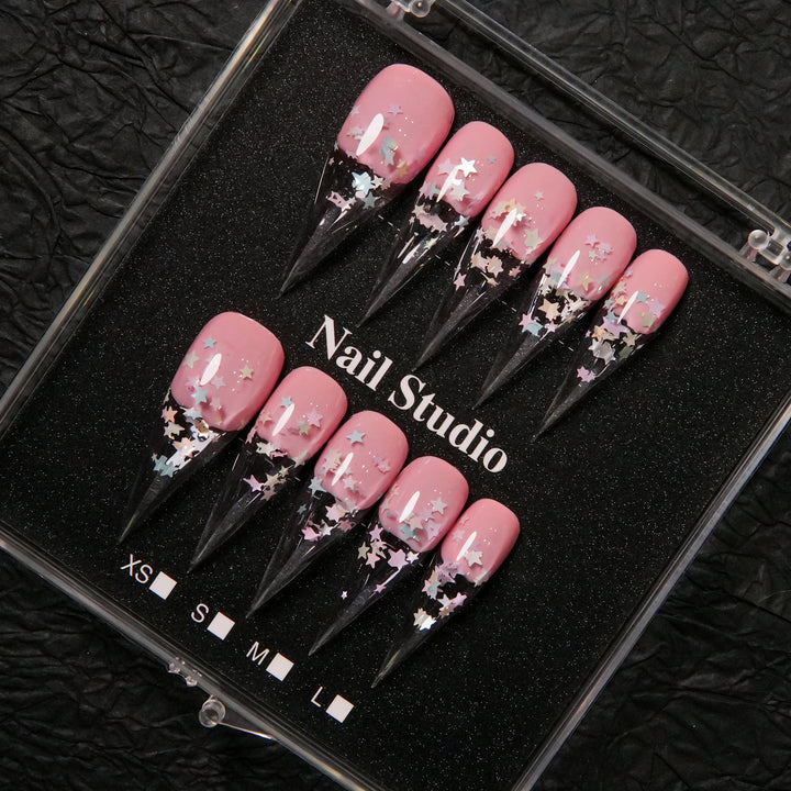 Starry Glamour Stiletto Press-On Nägel