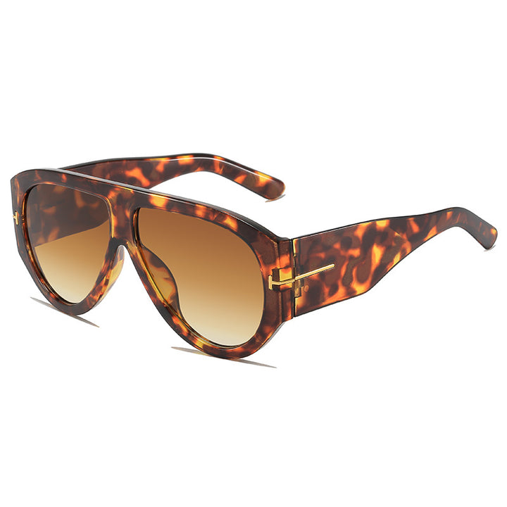Modebewusste Übergroße Schild-Sonnenbrille Karnz