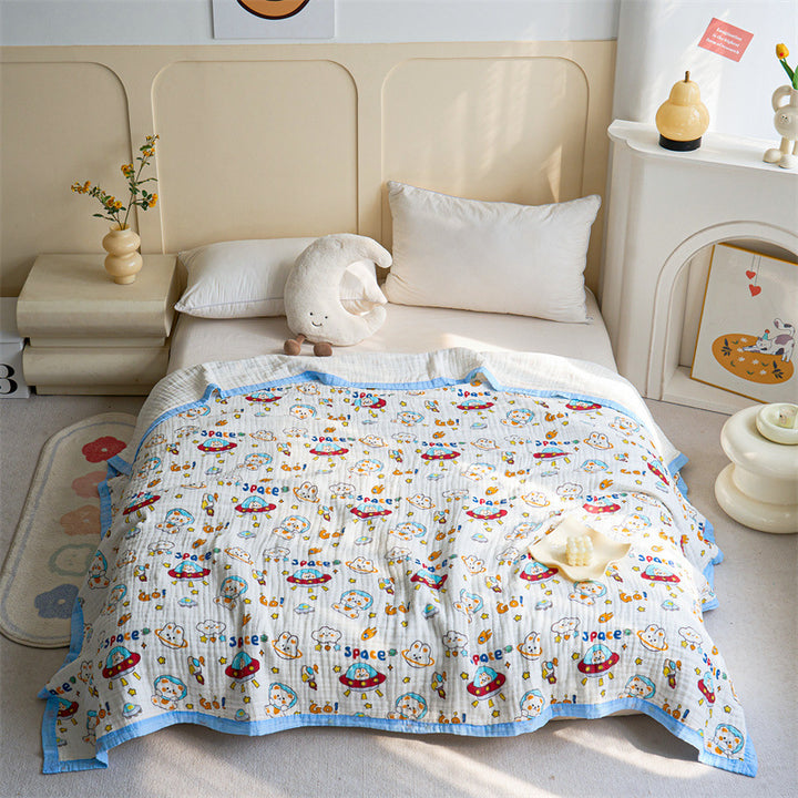 Leichtgewichtige Wendbare Baumwoll-Musselin Erdbeer Quiltdecke