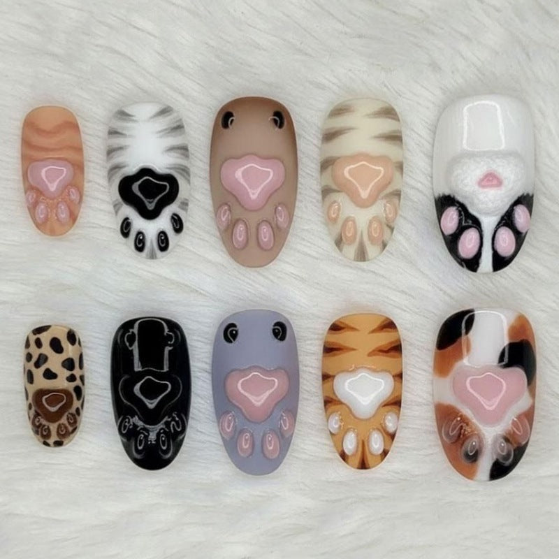 Verspieltes Muster Press-On Nagelkunst Set Karnz