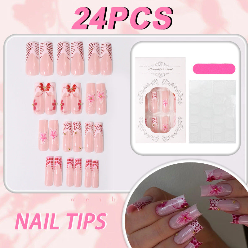 Künstlerisches Floral Design Press-On Nail Set Karnz