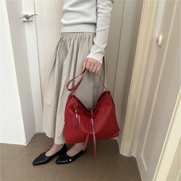 Woven Leather Hobo-Handtas