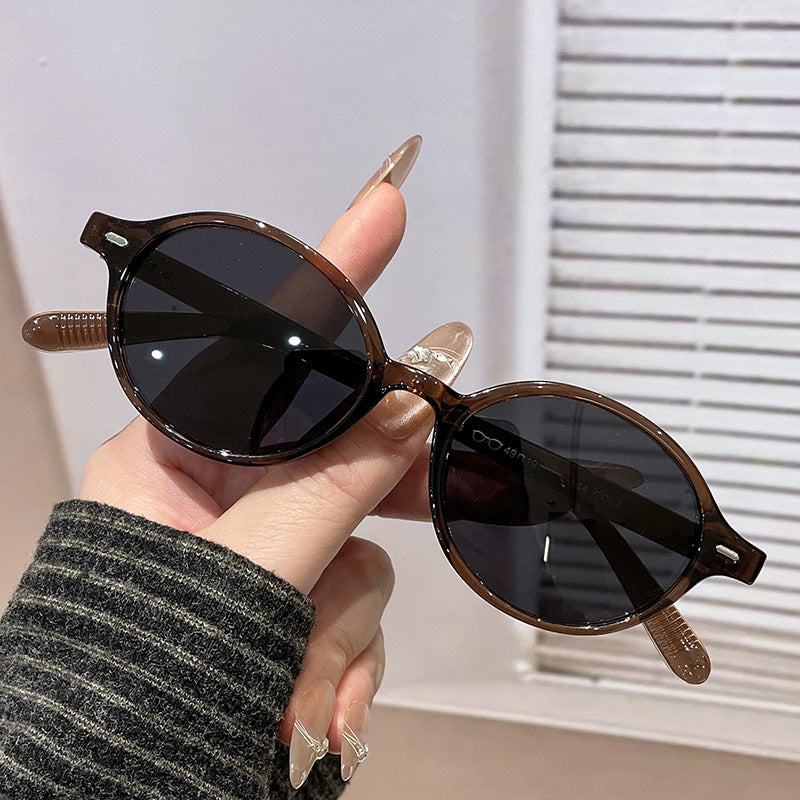Damen modische Sonnenbrille im klassischen runden Design Karnz