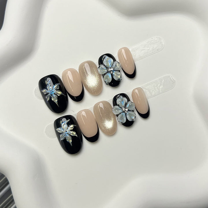 Blumen 3D Press-On Nagelkunst Set