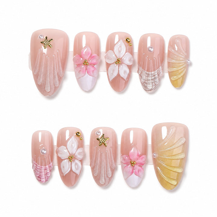 Premium Kunstnägel mit floralen Motiven Karnz
