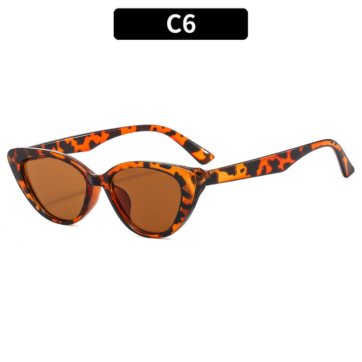 Retro Katzenaugen-Sonnenbrille mit Tierdruck-Rahmen