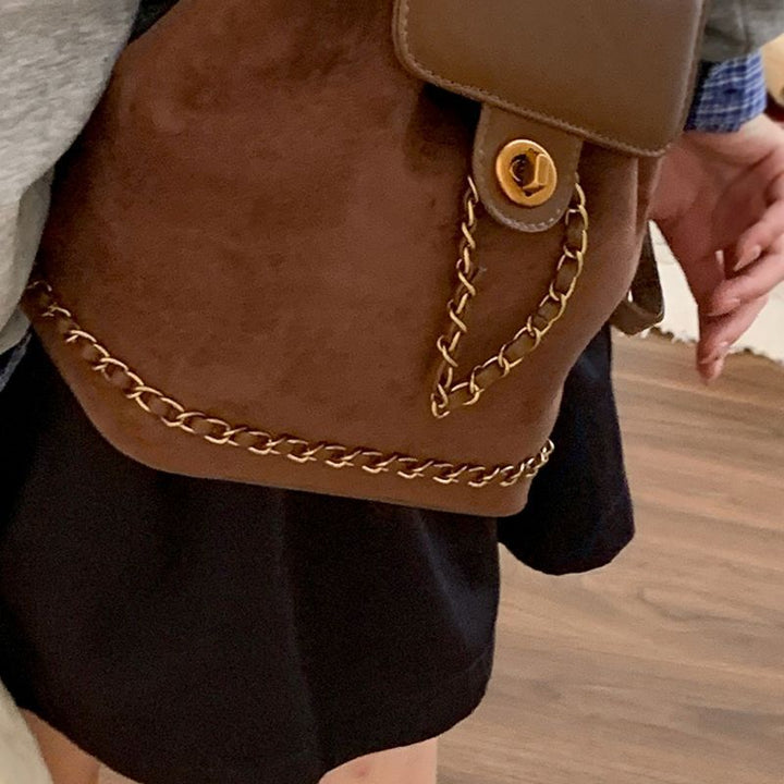 Stylische Wildleder Drawstring Rucksack Karnz