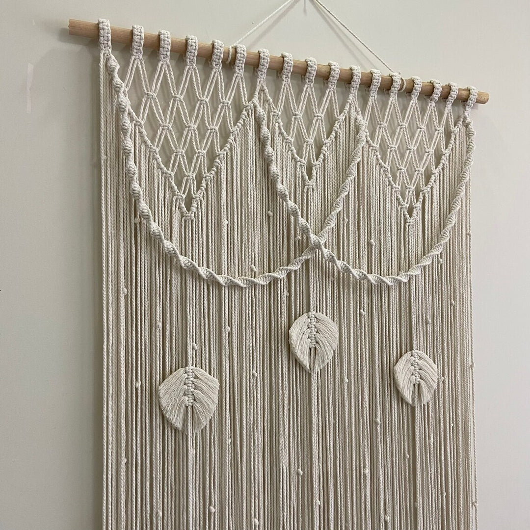 Macrame Blattmotiv Wandbehang Karnz