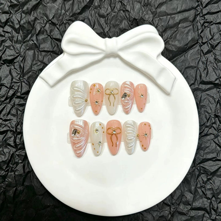 Glamourös Dekorative Druck-On-Nagelkunst Set