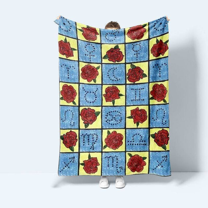 Dekorative Florale Druck Fleece Wurfdecke