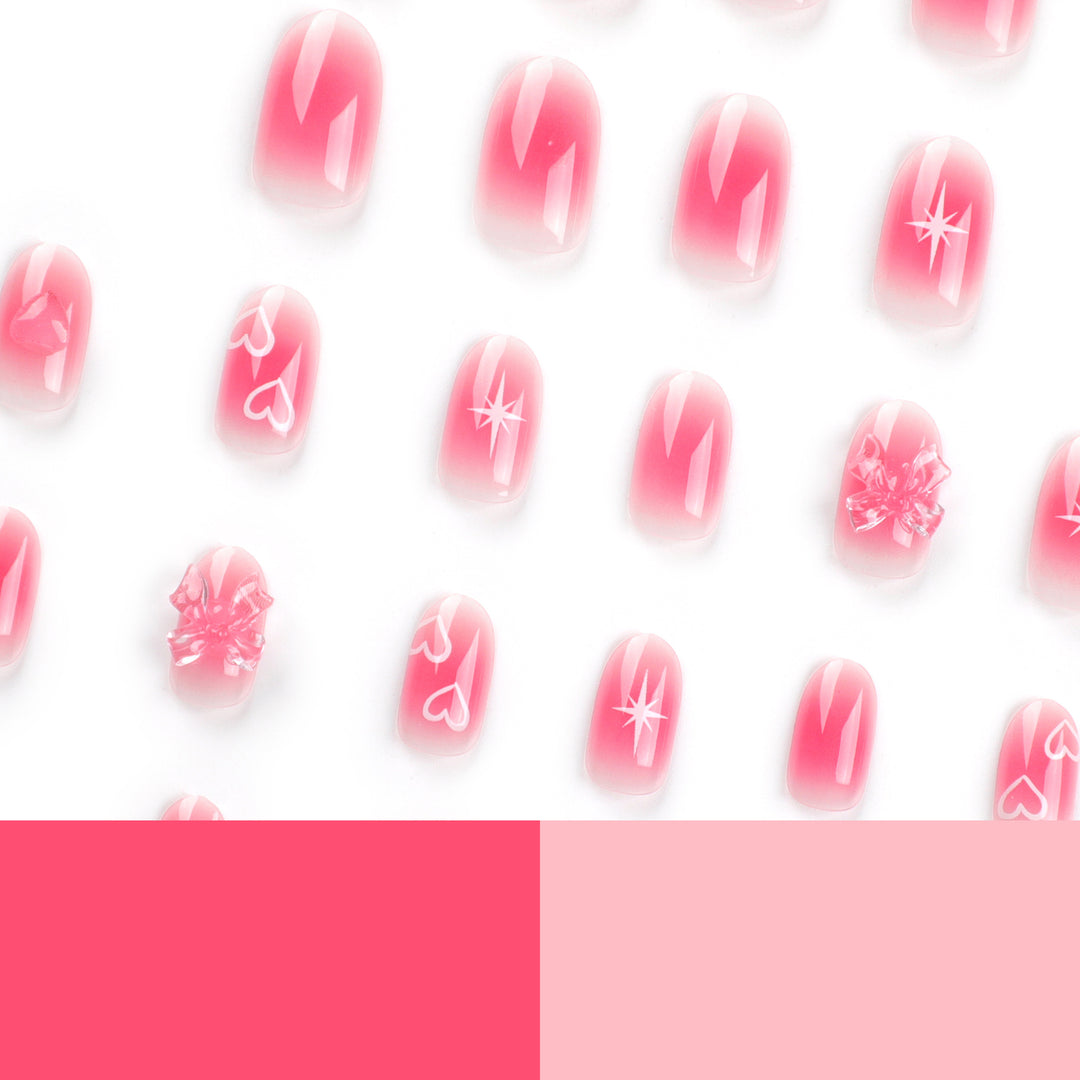 Künstliche Nagelkunst mit romantischem Design Karnz