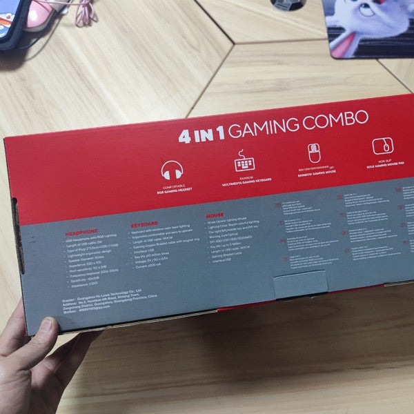 Gaming-Headset, Tastatur, Maus und Mauspad-Set Karnz