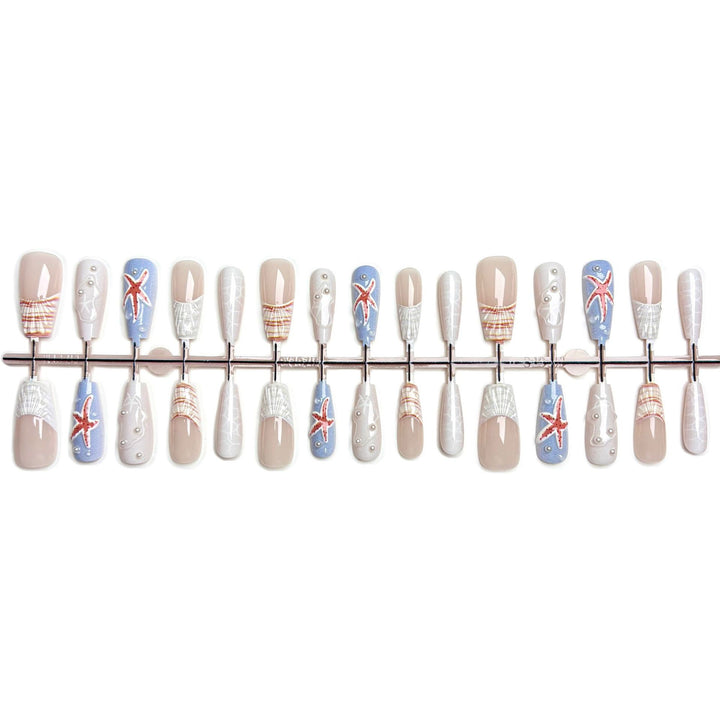 Küsten-Themen Press-On Nagelkunst Set