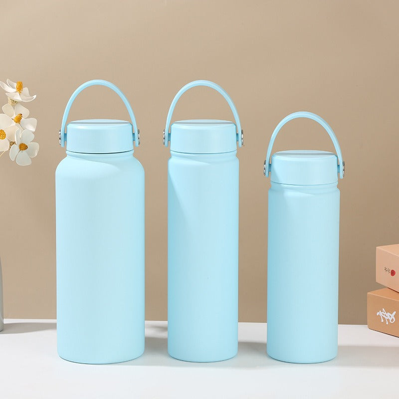 Damen doppelwandige isolierte Wasserflasche mit praktischem Tragegriff Karnz