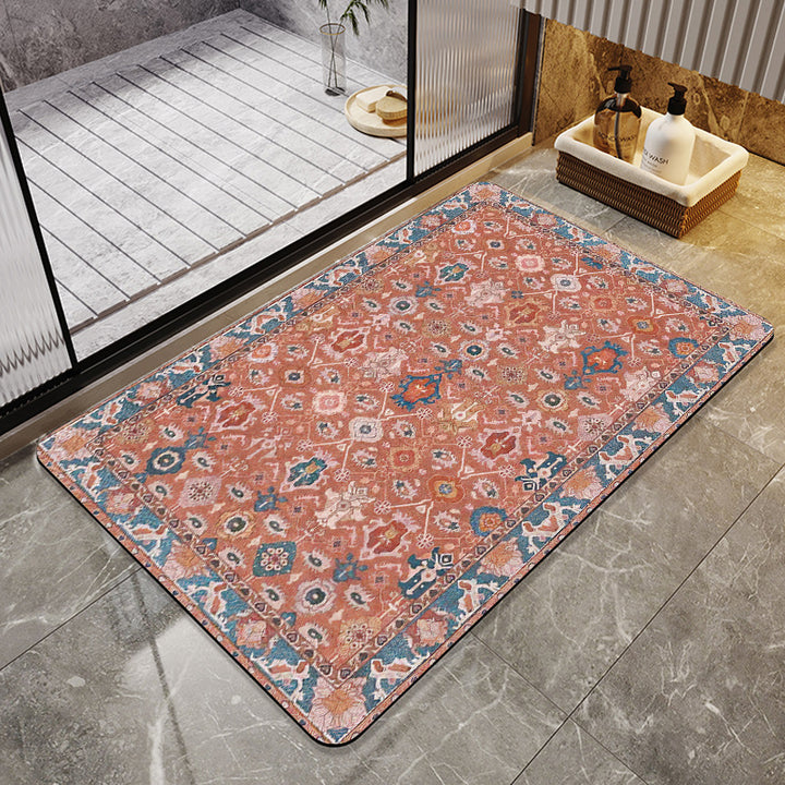 Vintage Floral Design Badematte Karnz
