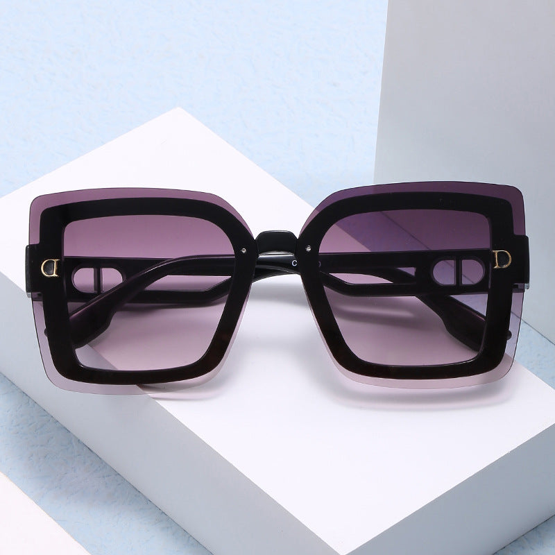 Damen modische oversized Sonnenbrille im geometrischen Design Karnz
