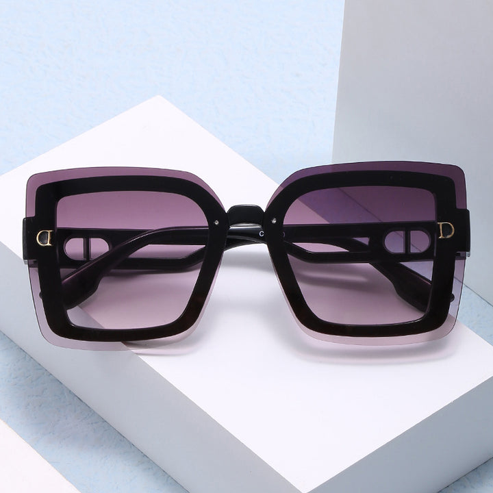 Damen modische oversized Sonnenbrille im geometrischen Design Karnz