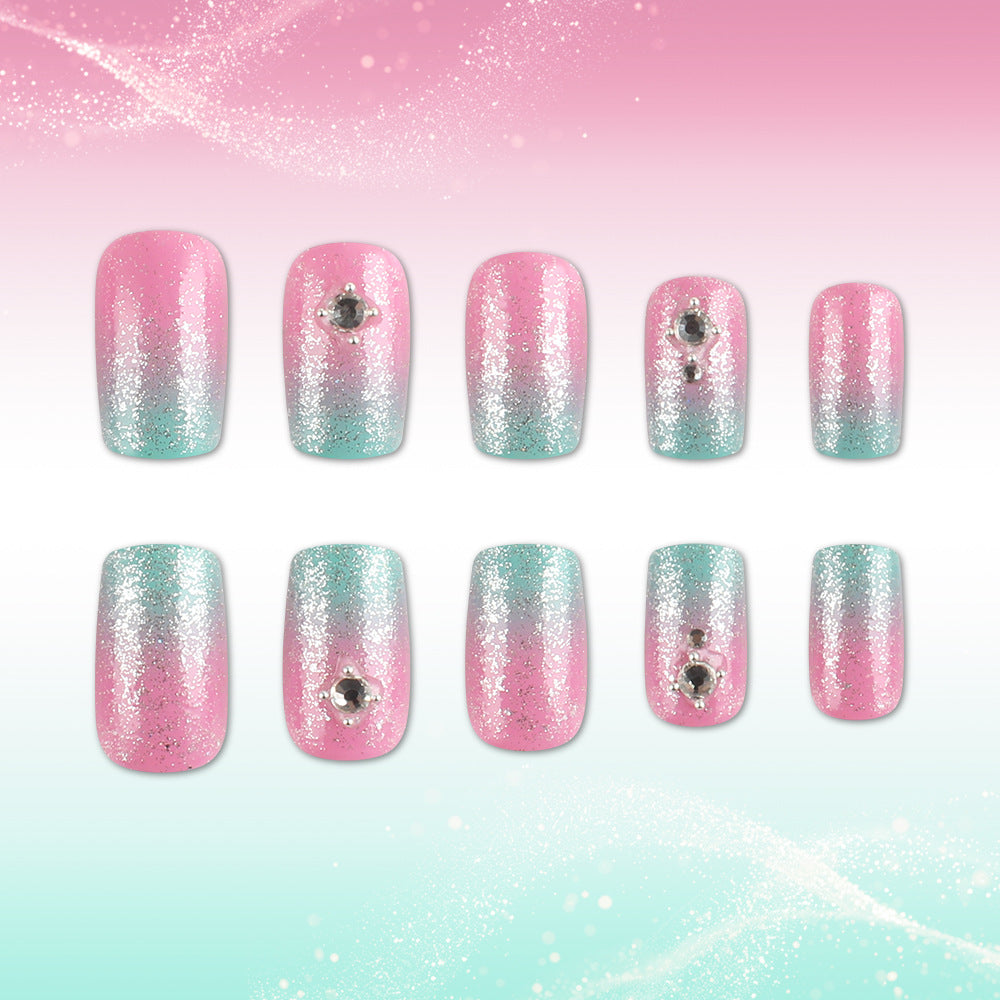 Ombre Glitter Press-On Nagelset Karnz